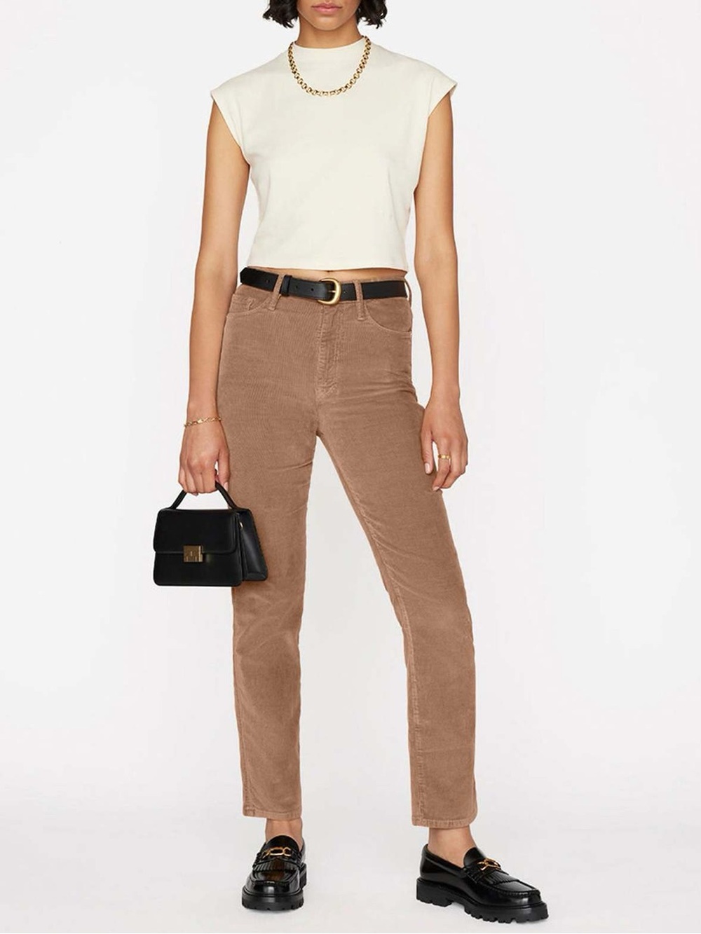 FRAME Le Sylvie Slender Straight Size 26 Micro Corduroy in Cafe. G69